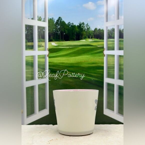 Happy Dragonfly Beige/Pink/Blue Ceramic Planter Pot - Picture 7 of 10